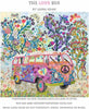 The Love Bus collage pattern by Laure Heine