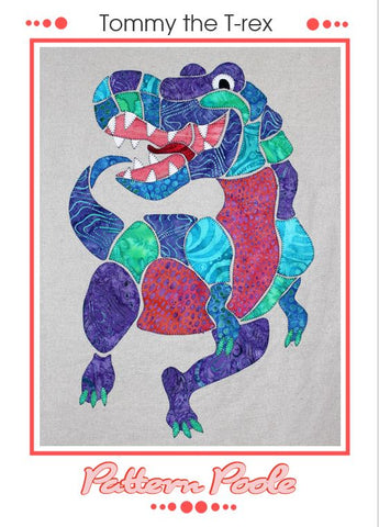Tommy the T-Rex quilt pattern by Alaura Poole