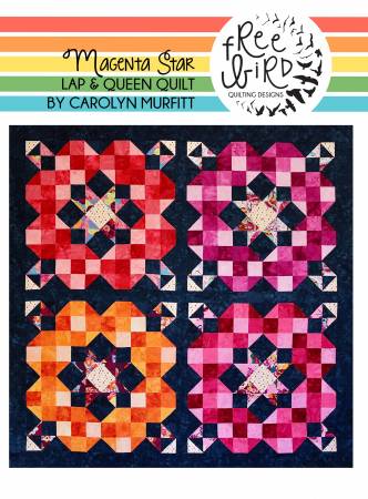Magenta Star quilt pattern by Carolyn Murfitt
