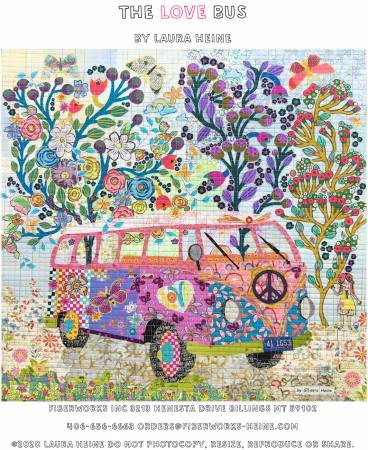 The Love Bus collage pattern by Laure Heine